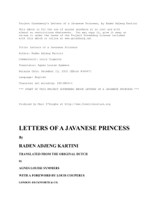 Title: Letters of a Javanese Princess