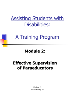 Assisting Students with Disabilities: A Training Program for