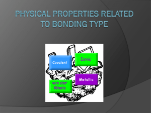 Topic 4. Bonding Types and Properties