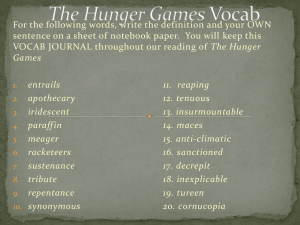 The Hunger Games Vocab - Ms. Bowers' American Lit
