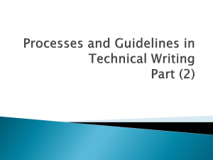 Processes and Guidelines in Technical Writing Part (2)