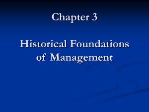 Chapter 4 Historical Foundations of Management