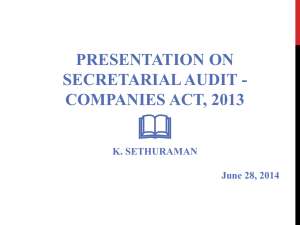 Presentation on Secretarial Audit