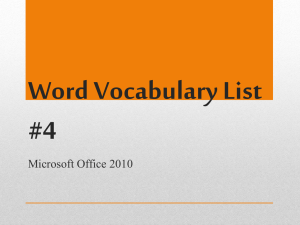 Word Vocabulary List #4
