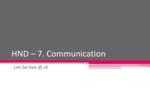 HND – 7. Communication