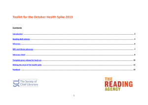 Toolkit for the October Health Spike 2013