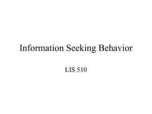 Information Seeking Behavior