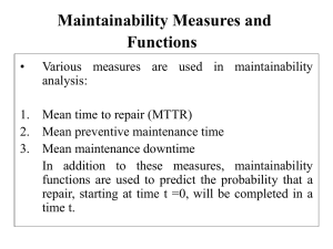 Maintainability Measures and Functions