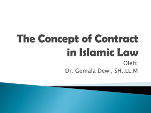 Concept of Contract in Islamic Law