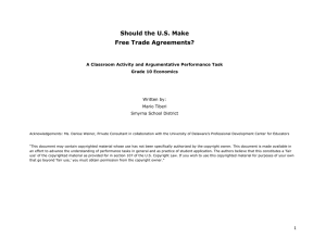 Should the U.S. Make Free Trade Agreements?