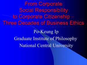 From Corporate Social Responsibility to Corporate Citizenship