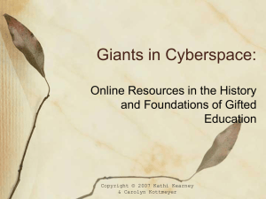 Giants in Cyberspace - Hoagies' Gifted Education Page