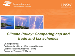 Climate Policy: Comparing cap and trade and tax schemes