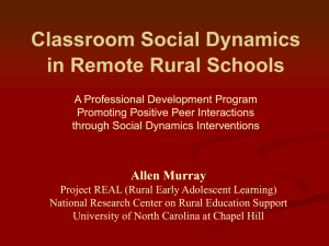 Classroom Social Dynamics in Remote Rural Schools