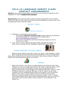 Survey Class Contact Assignment List 2014-15