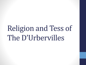 Religion and Tess of The D*Urbervilles