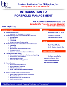 November 26 & 27, 2015 Introduction to Portfolio Management