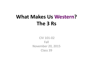 What Makes Us Western? The 3 Rs