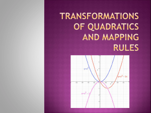 Transformation s of QUADRATICS AND mapping rules