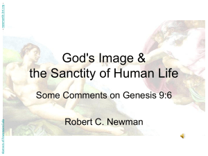 God's Image & the Sanctity of Human Life