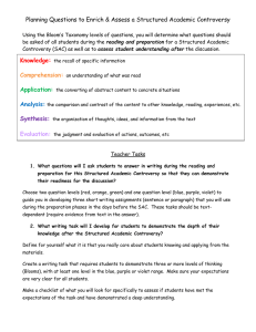 Planning Questions to Enrich & Assess a Structured Academic