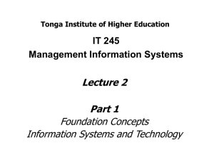 Foundation Concepts - Tonga Institute of Higher Education
