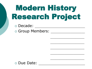 Modern History Research Project 1. Introduction
