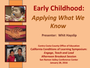 Applying What we Know - Contra Costa County Office of Education