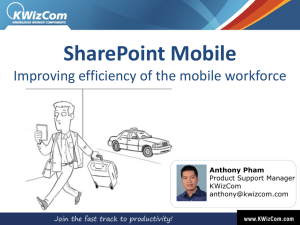 Improving efficiency of mobile workforce SV
