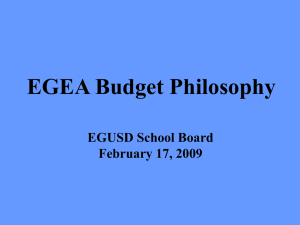 EGEA Budget Projection Presentation