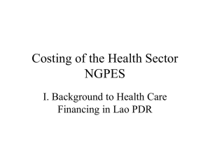 Costing of the Health Sector NGPES