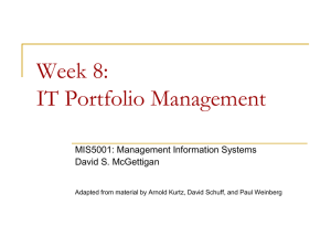 Week 8 – IT Portfolio Management