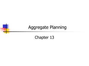 Aggregate Planning and Resource Planning