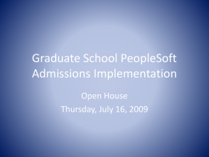 Graduate School PeopleSoft Admissions Implementation
