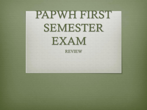 APWH FIRST SEMESTER EXAM