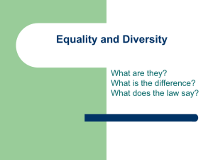 Equality and Diversity powerpoint presentation