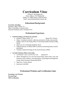 Curriculum Vitae - Roanoke College