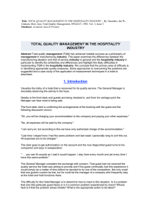 TOTAL QUALITY MANAGEMENT IN THE