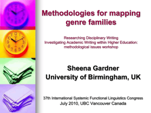 Methodologies for mapping genre families