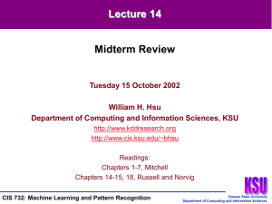 CIS732-Lecture-14-20011009 - Kansas State University