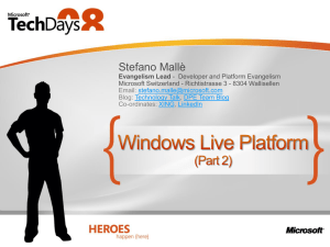 Windows Live Platform - Center