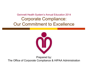 Corporate Compliance - Gwinnett Medical Center Home