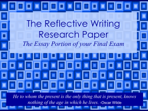 The Reflective Writing Researcher Paper