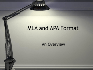 MLA and APA Format