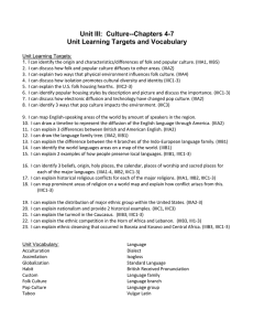 Unit III Learning Targets and Vocabulary