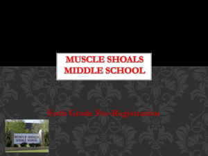 Sixth Grade Pre-Registration Muscle Shoals Middle School