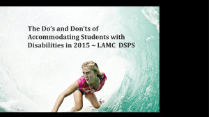 The Do's and Don'ts of Accommodating Students with Disabilities in