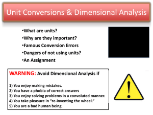 Unit Conversions & Dimensional Analysis