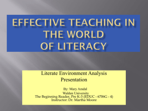 Effective Teaching in the World of Literacy