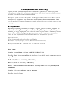 Extemp. speech assignment sheet